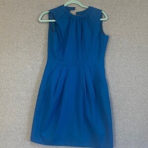 J. Crew Vibrant Spring Blue Pleated Dress